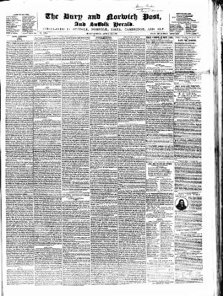 cover page of Bury and Norwich Post published on April 24, 1850