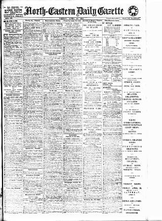 cover page of Daily Gazette for Middlesbrough published on April 26, 1912