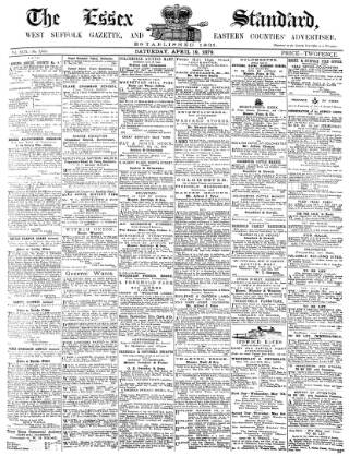 cover page of Essex Standard published on April 19, 1879