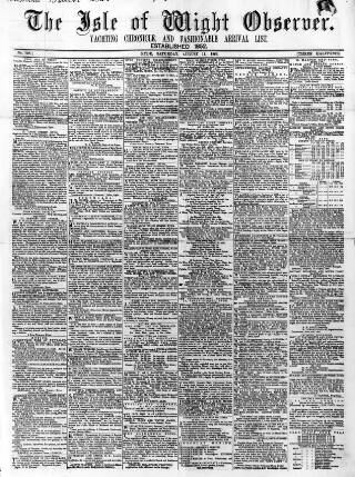 cover page of Isle of Wight Observer published on August 11, 1866