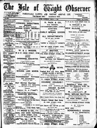 cover page of Isle of Wight Observer published on March 1, 1902