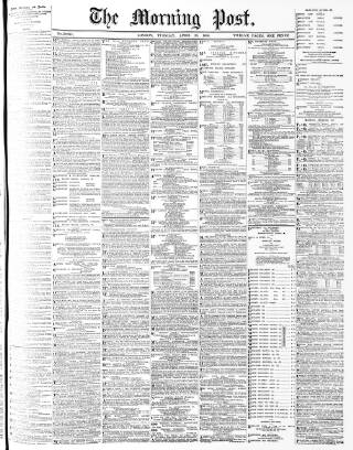 cover page of Morning Post published on April 26, 1898