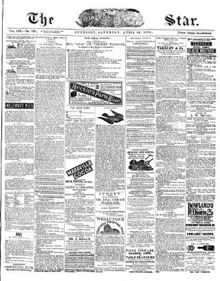cover page of The Star published on April 18, 1874