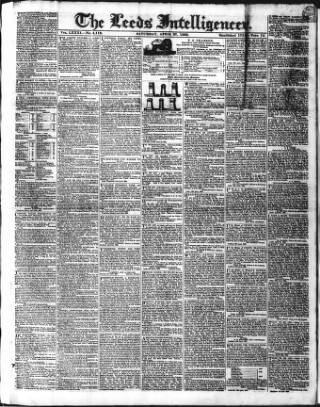 cover page of Leeds Intelligencer published on April 27, 1833
