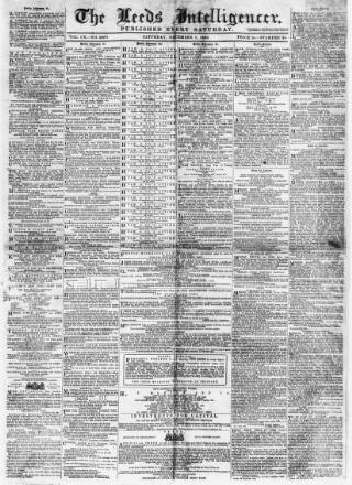 cover page of Leeds Intelligencer published on December 5, 1863