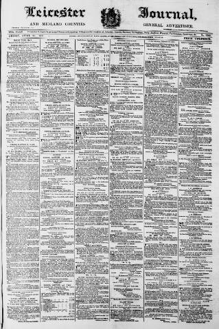 cover page of Leicester Journal published on April 25, 1879
