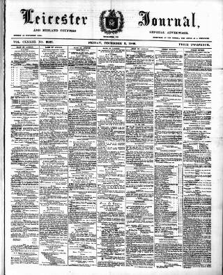 cover page of Leicester Journal published on December 3, 1886