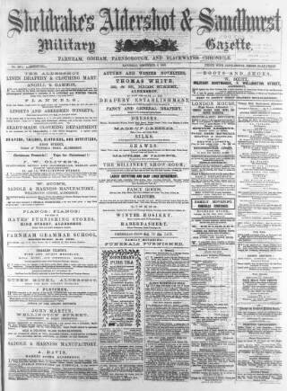 cover page of Aldershot Military Gazette published on December 5, 1863