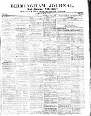 cover page of Birmingham Journal published on May 8, 1830