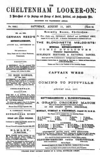 cover page of Cheltenham Looker-On published on August 11, 1877