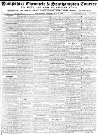 cover page of Hampshire Chronicle published on May 8, 1826