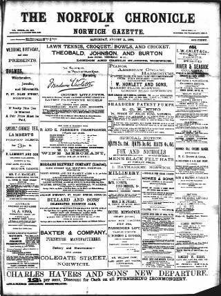 cover page of Norfolk Chronicle published on August 11, 1894