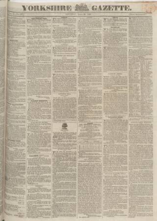 cover page of Yorkshire Gazette published on April 26, 1828