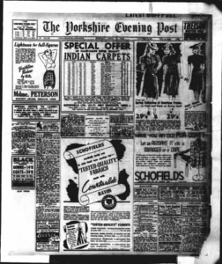 cover page of Yorkshire Evening Post published on April 17, 1939