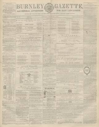 cover page of Burnley Gazette published on December 3, 1864