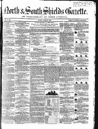 cover page of North & South Shields Gazette and Northumberland and Durham Advertiser published on April 26, 1850