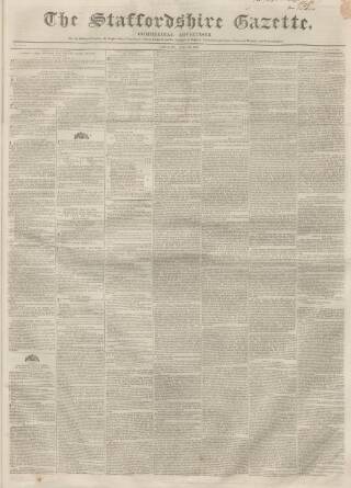 cover page of Staffordshire Gazette and County Standard published on April 25, 1840