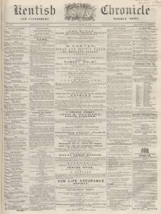 cover page of Kentish Chronicle published on March 5, 1864