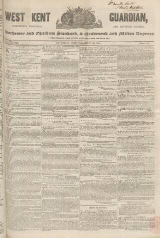 cover page of West Kent Guardian published on April 26, 1845