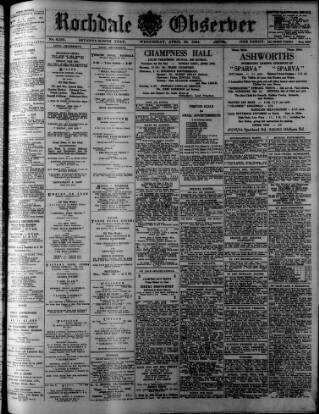 cover page of Rochdale Observer published on April 25, 1934