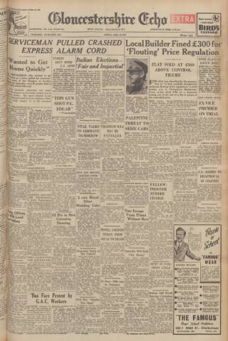 cover page of Gloucestershire Echo published on April 19, 1948