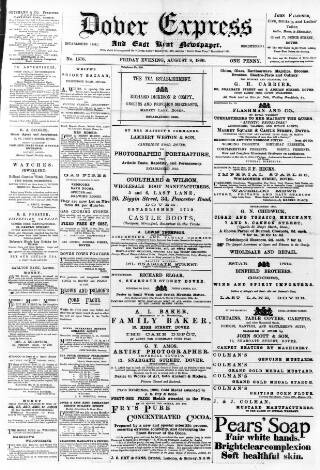 cover page of Dover Express published on August 8, 1890