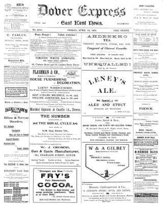 cover page of Dover Express published on April 19, 1901