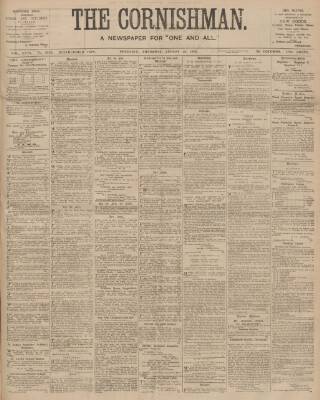 cover page of Cornishman published on August 13, 1903