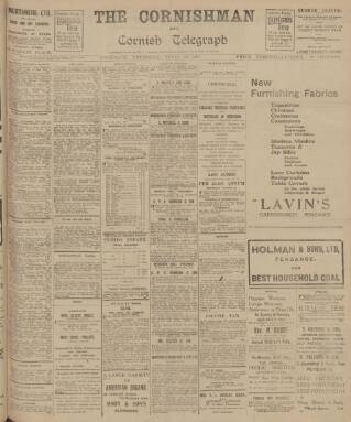 cover page of Cornishman published on April 19, 1917