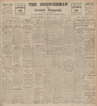 cover page of Cornishman published on April 27, 1927