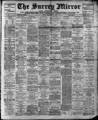 cover page of Surrey Mirror published on February 23, 1923