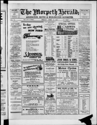 cover page of Morpeth Herald published on April 27, 1928