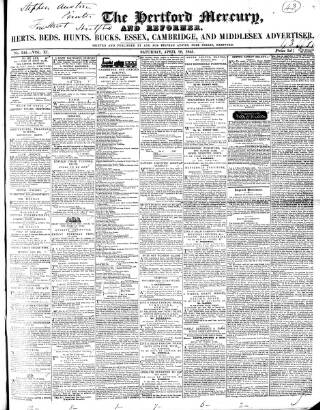 cover page of Hertford Mercury and Reformer published on April 26, 1845
