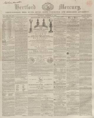 cover page of Hertford Mercury and Reformer published on December 2, 1854