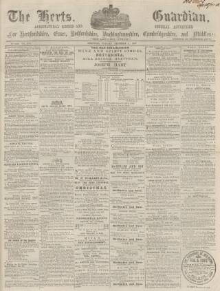 cover page of Herts Guardian published on December 3, 1867