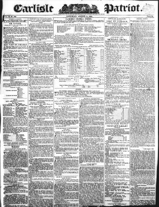 cover page of Carlisle Patriot published on August 11, 1832