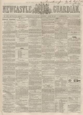 cover page of Newcastle Guardian and Tyne Mercury published on April 20, 1867