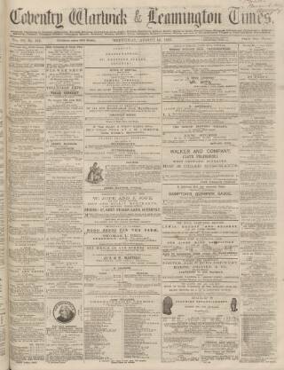 cover page of Coventry Times published on August 12, 1863