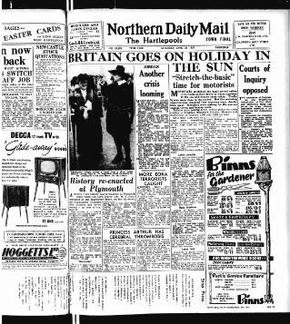 cover page of Hartlepool Northern Daily Mail published on April 19, 1957