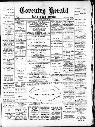 cover page of Coventry Herald published on April 19, 1895