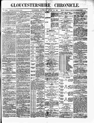 cover page of Gloucestershire Chronicle published on August 13, 1887