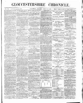 cover page of Gloucestershire Chronicle published on March 28, 1891