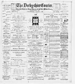 cover page of Derbyshire Courier published on August 8, 1899