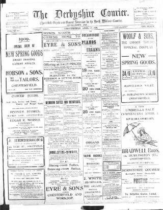 cover page of Derbyshire Courier published on April 17, 1909