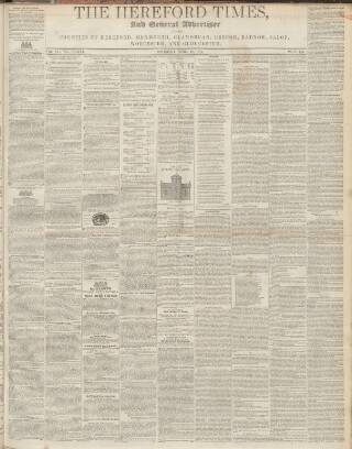 cover page of Hereford Times published on April 19, 1845