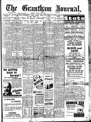 cover page of Grantham Journal published on April 17, 1942