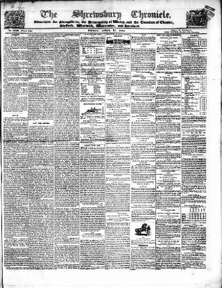 cover page of Shrewsbury Chronicle published on April 19, 1844