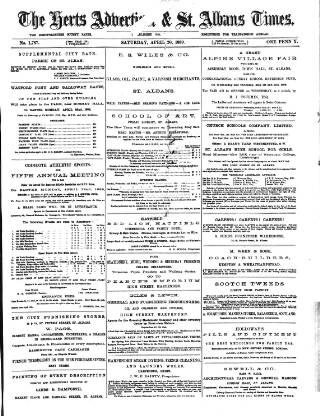 cover page of Herts Advertiser published on April 20, 1889