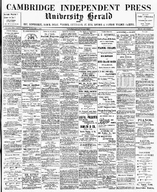 cover page of Cambridge Independent Press published on December 4, 1903