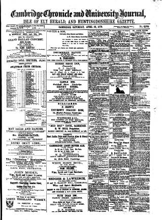 cover page of Cambridge Chronicle and Journal published on April 26, 1879